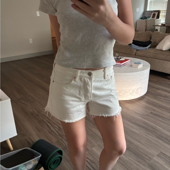 Parke Classic White Denim Shorts